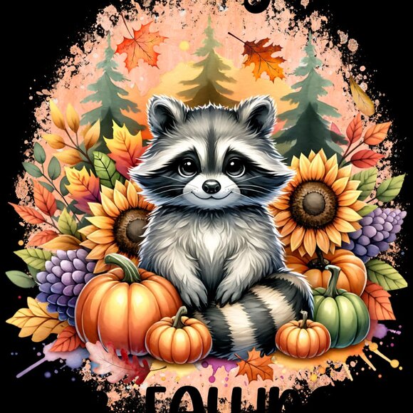 Fall Raccoon Pumpkin Kitchen Towel Set, Autumn Leaves Rustic Farmhouse Towels - Picture 3 of 10